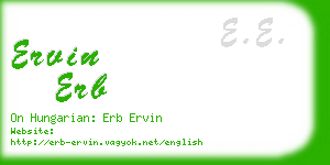 ervin erb business card